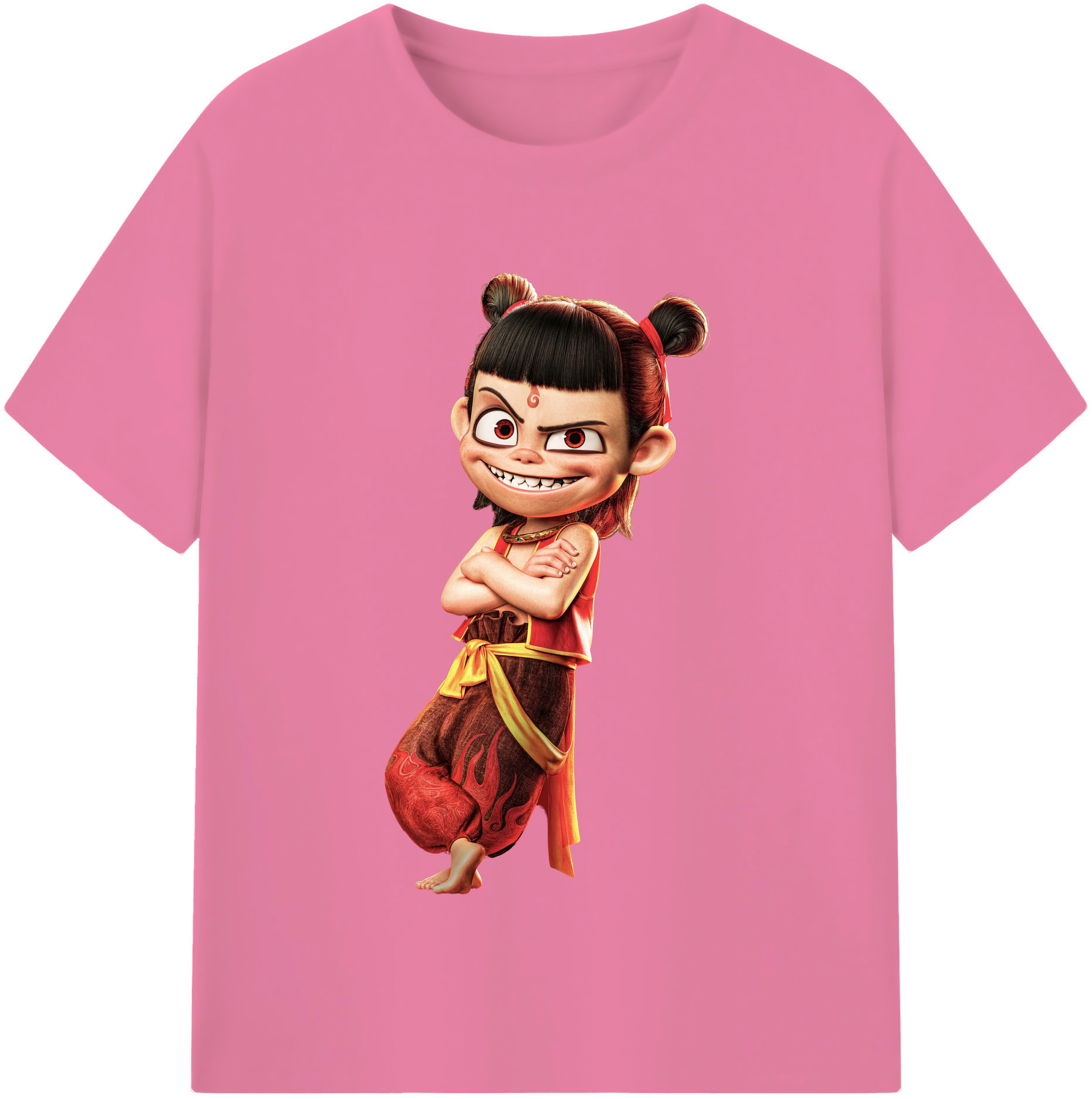 （画像用） Ne Zha 2 ナタ 魔童の大暴れ 綿100％半袖Tシャツ（フロントプリント）